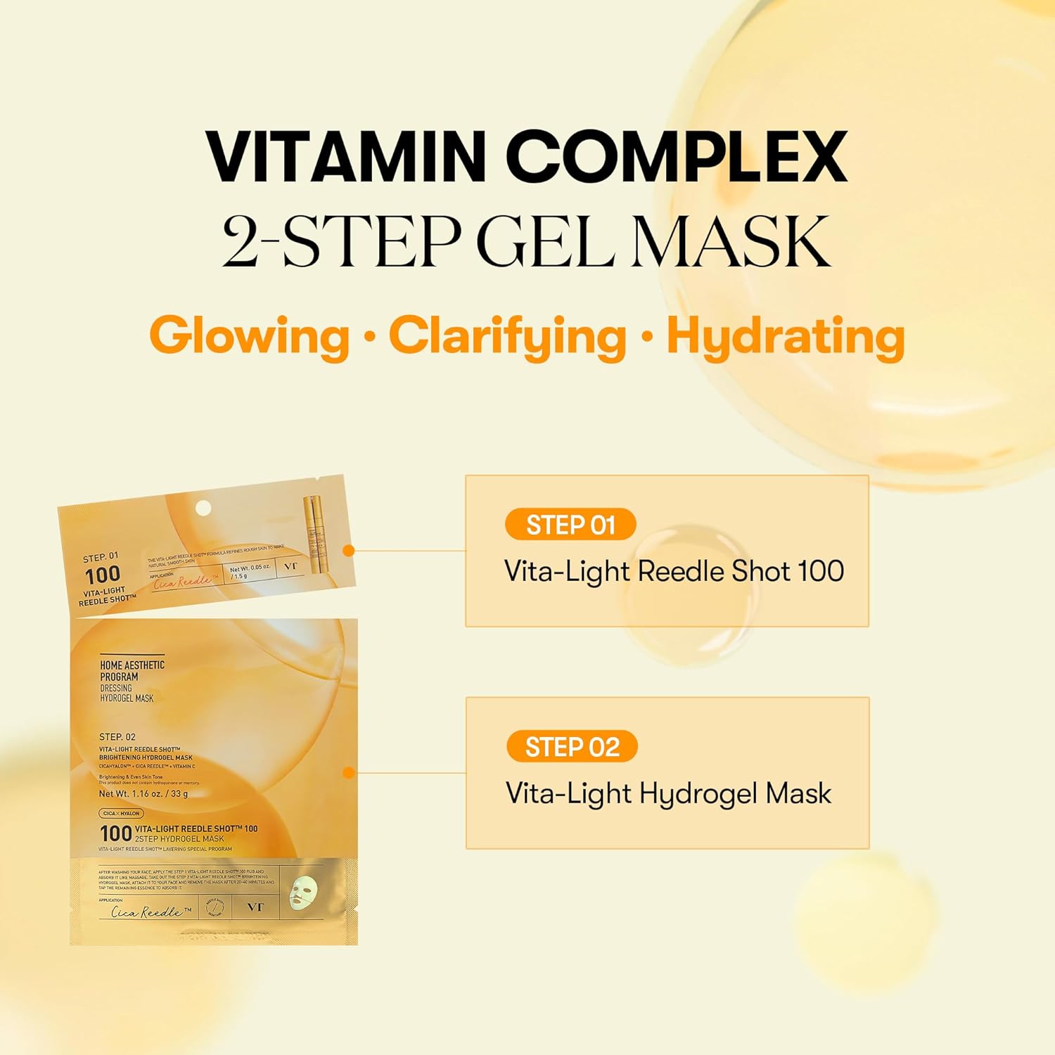 VT Vita-light Reedle Shot 100 2Step Hydrogel Mask